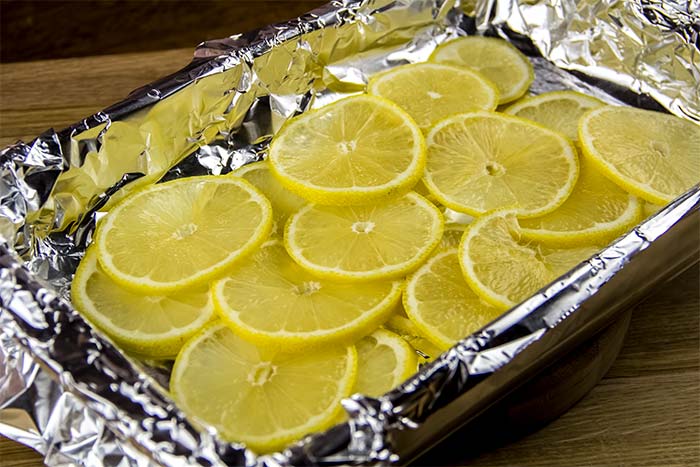Sliced Lemons in Baking Dish