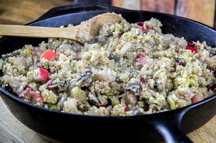 Mixed Quinoa in Cast Iron Skillet