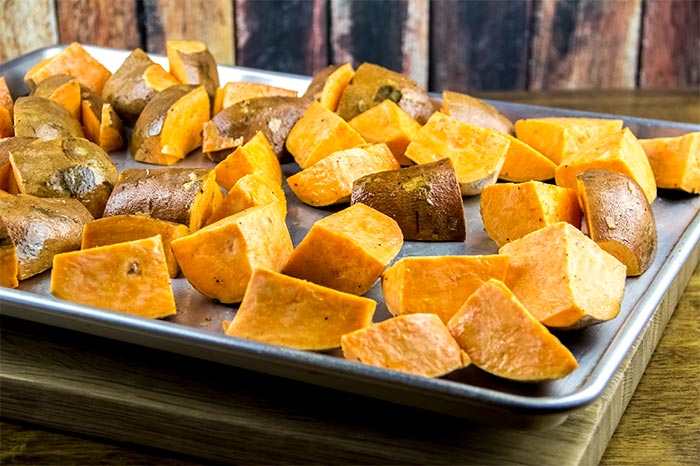 Sweet Potatoes on Large Baking Sheet