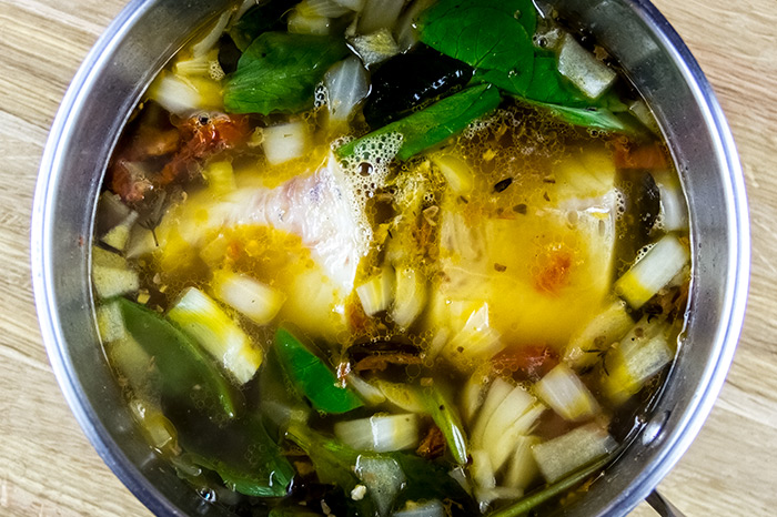 Adding Cod Fish to Soup