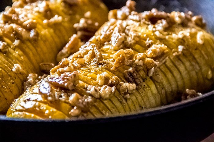 Hasselback Butternut Squash with Maple Syrup & Pecan Glaze Recipe