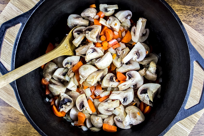 Adding Mushrooms to Soup