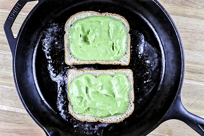 Frying Bread with Avocado Dressing