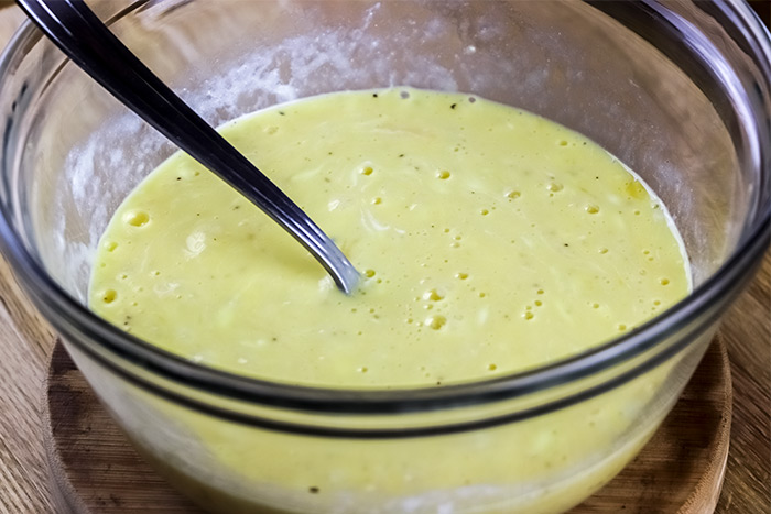 Scrambled Egg Mixture in Bowl