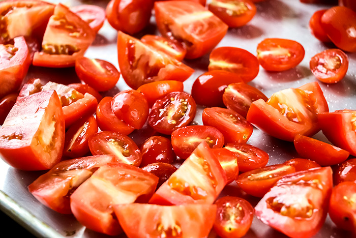 Cut Plum & Cherry Tomatoes