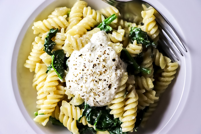 Pasta with Spinach & Ricotta Cheese