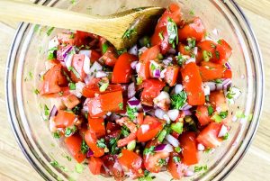 Fresh Tomato Salsa with Basil, Jalapeno & Garlic Recipe