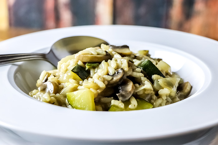 Risotto with Zucchini, Mushroom & Basil Recipe