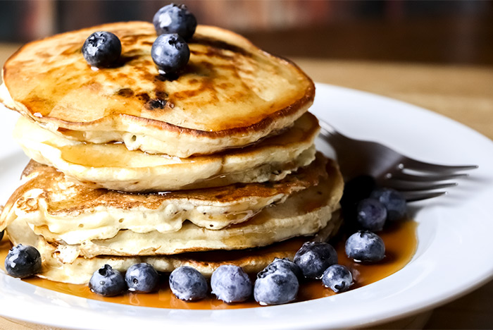 Blueberry Pancakes on Plate