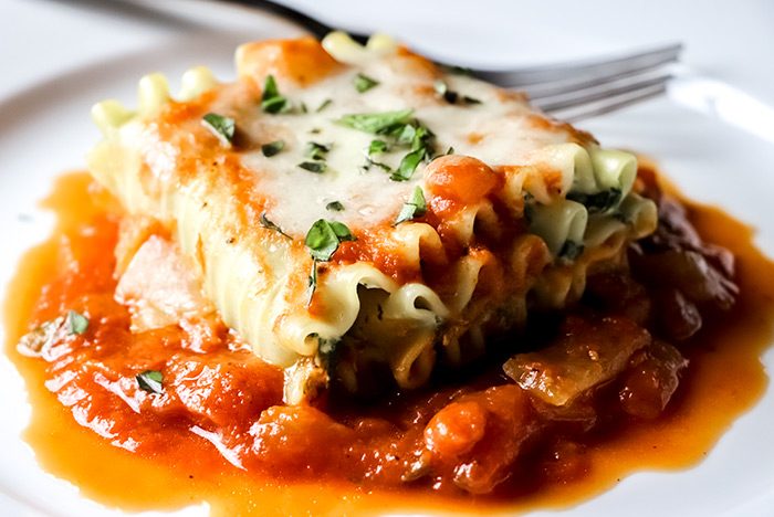 Lasagna Rolls with Tomato Sauce