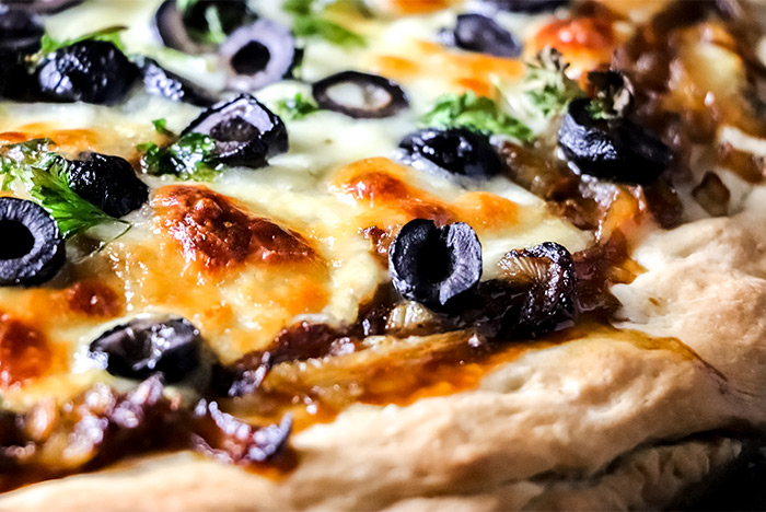 Sicilian Pizza with Black Olives and Mushrooms Recipe