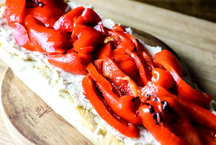 Roasted Red Peppers on Sandwich
