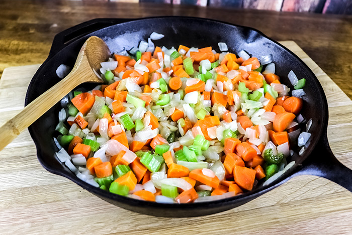 Sauteed Vegetables in Cast Iron Skillet