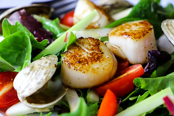 Scallops with Clams & Apples Recipe