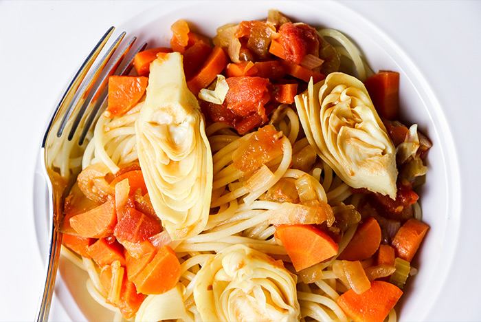 Spaghetti & Artichoke Dinner Recipe