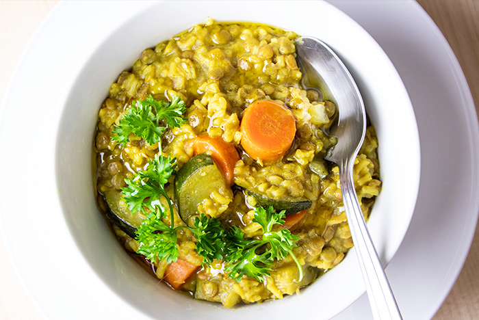 Jasmine Rice with Green Lentils & Vegetables Dinner