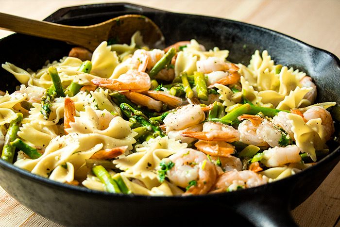 Shrimp, Pasta & Asparagus Dinner