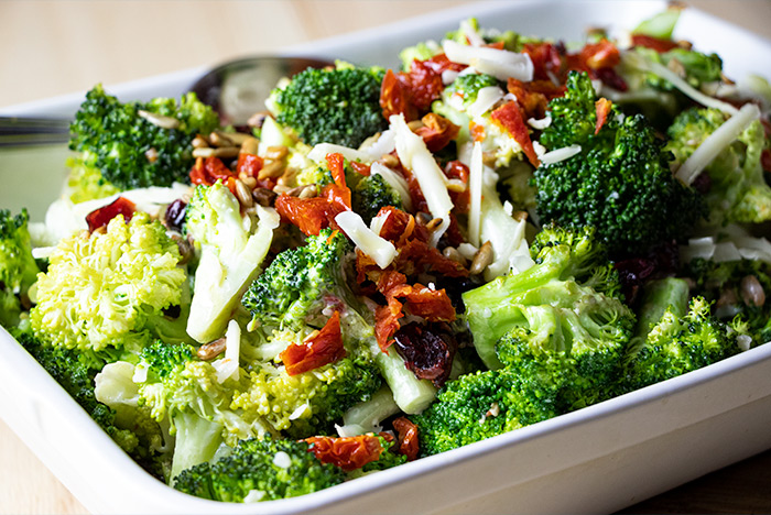 Broccoli Salad with Cheese & Sun-Dried Tomatoes