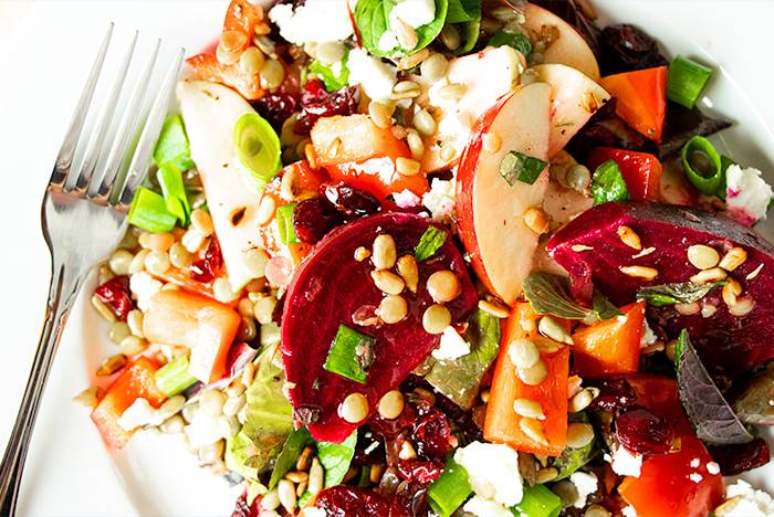 Beet Salad with Dried Cranberries, Mint & Goat Cheese Recipe