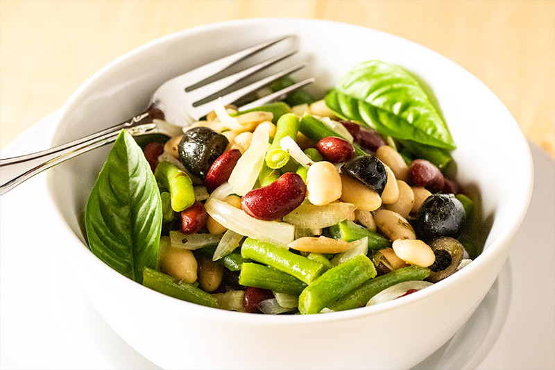 White, Red Bean & Black Olive Salad
