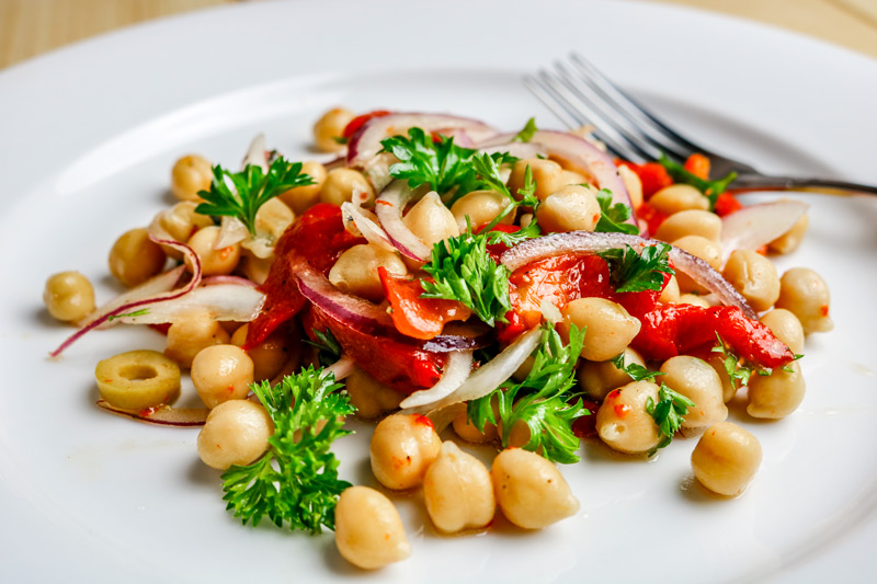 Finished Chickpea And Red Pepper Salad