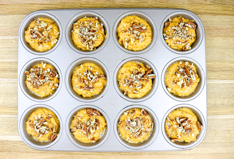 Muffin Tins Containing Batter