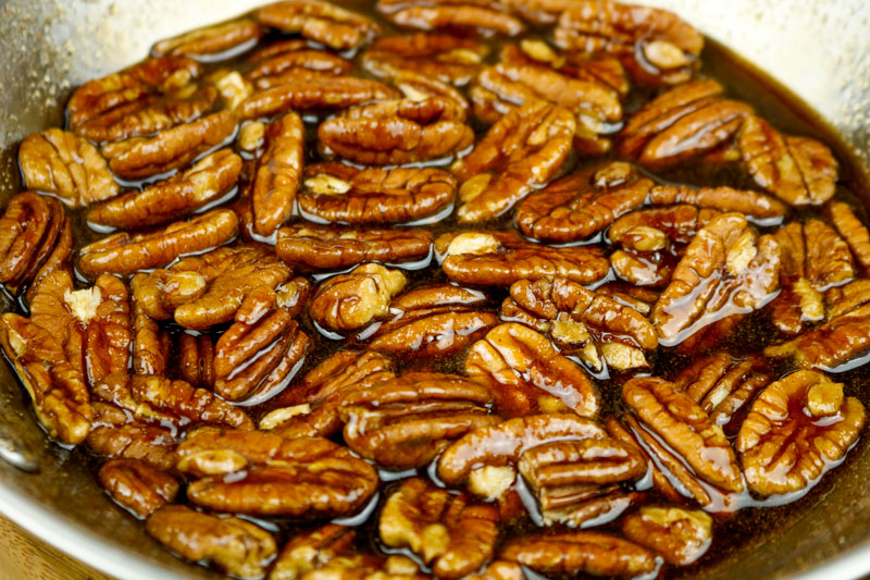 A Pan Of Candied Pecans
