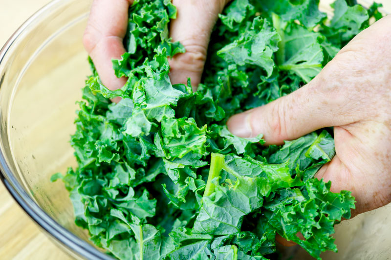Massaging Kale To Soften
