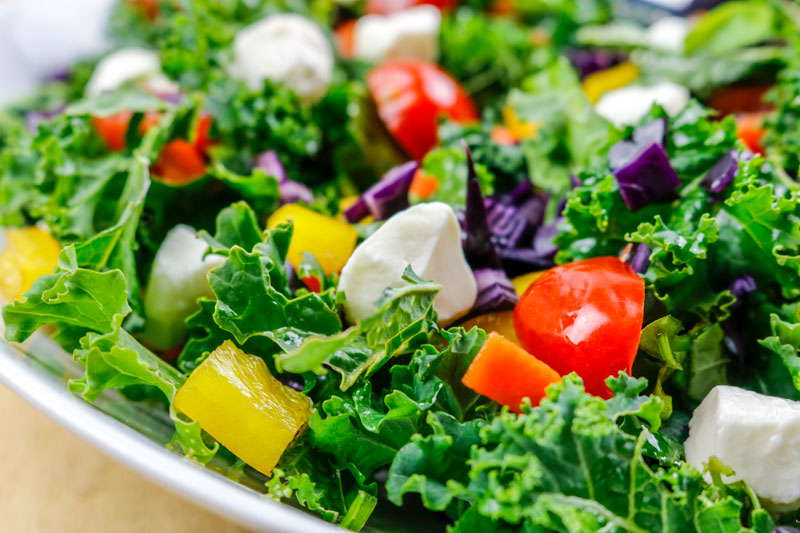 Eat-the-Rainbow Chopped Salad with Basil & Mozzarella